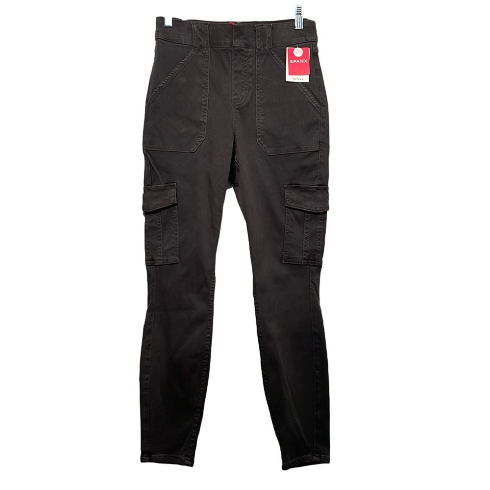 NWT SPANX STRETCH TWILL PANT SIZE M PETITE GRAY